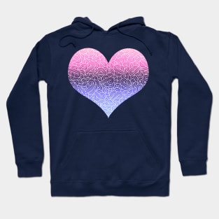 Ombré omnisexual colours and white swirls doodles heart Hoodie